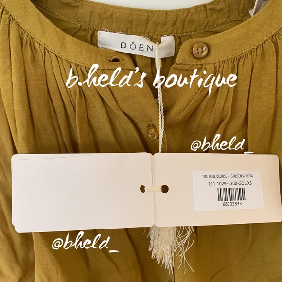 Dôen Jane Blouse in Golden Willow Organic Cotton Viscose Size XS Brand New NWT - Picture 5 of 12